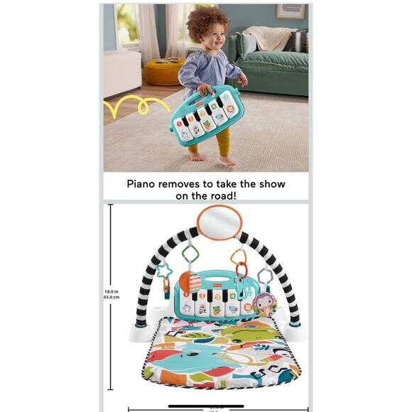 Fisher price baby playmat glow and grow kick & play  piano gym - Picture 4 of 8